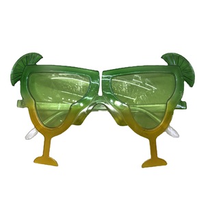 Party Hawaiian Holiday Ball Beach Sunbathing Funny Sunglasses Lemon Cocktail Goblet Glasses Pie