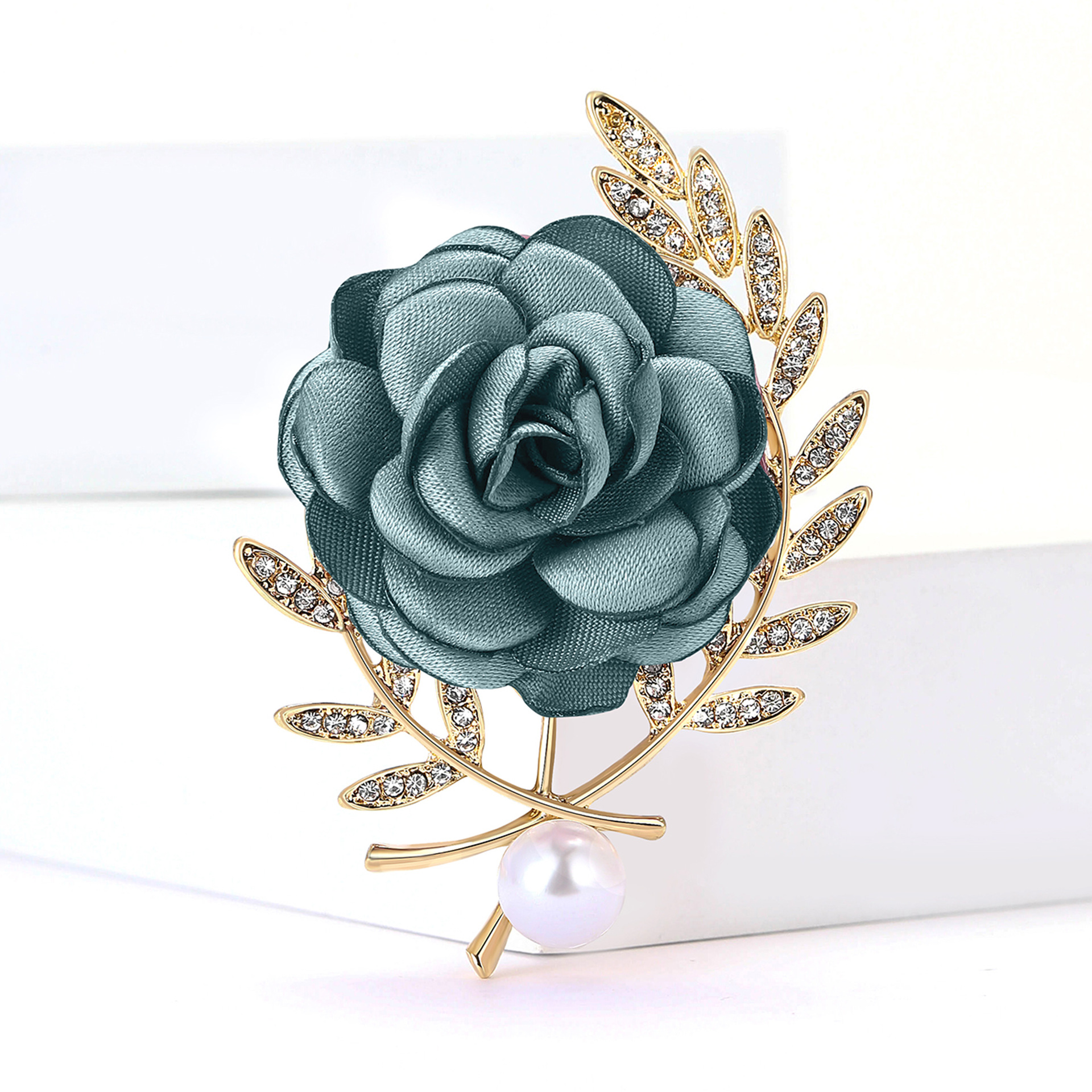 Elegante stoffen bloem broche voor dames jasjes en cardigans_voghion.com