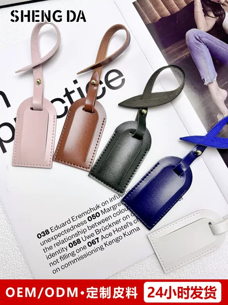 Luggage Tag Anti-Lost Leather Small Pendant Airplane Suitcase Luggage Tag Niche Backpack Tag Ready Stock