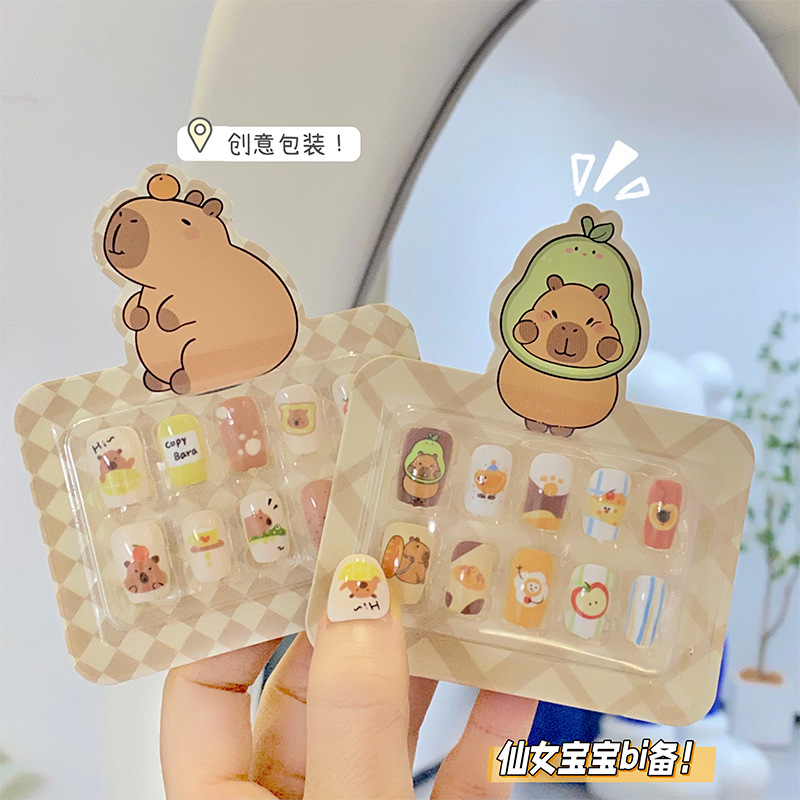 Nuevo capibara niños divertidos diy lindo divertido usar pegatinas de uñas pegatinas decorativas