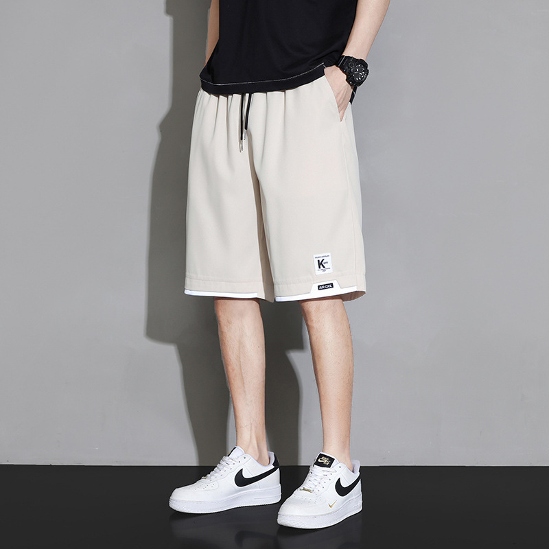 Pantalones cortos de seda de hielo para hombres verano 2024 nuevo tipo de herramientas de secado rápido cinco pantalones largos pantalones deportivos casuales sueltos