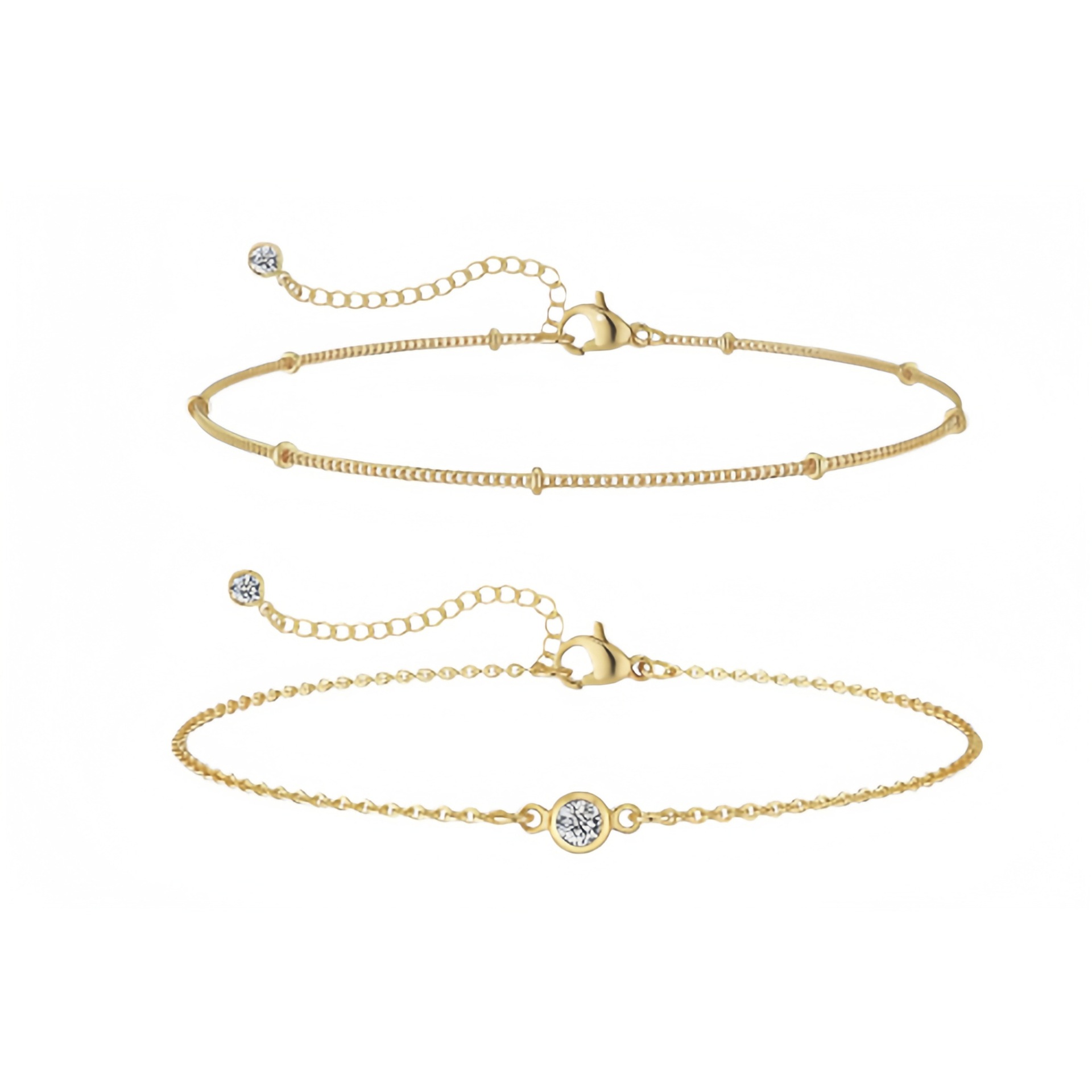 Minimalist Stackable Layered Bracelets Hypoallergenic Jewellery_voghion.com