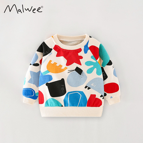 malwee boys sweatshirt autumn new long-sleeved bottoming shirt European and American children's casual round neck top