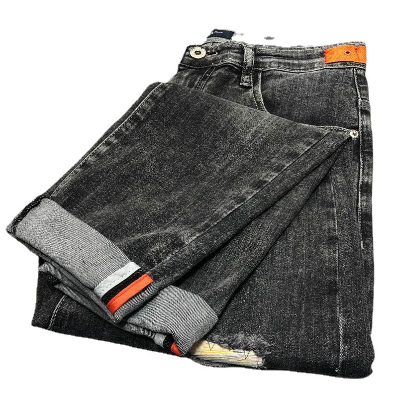 Модные джинсы Tide, летние тонкие брюки, slim fit