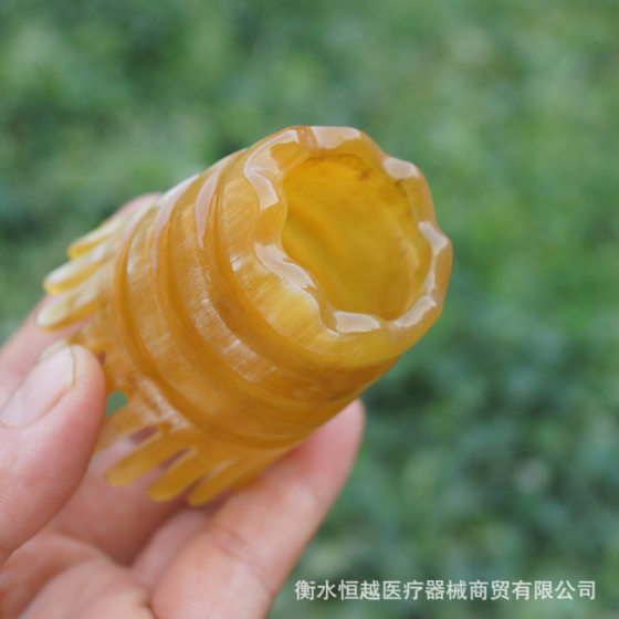 Cylinder Horn Comb Natural genuine goods Hair Shampoo Comb Female Head Meridian Massage Comb Yak Head Leather Head Treatment for Hair Loss