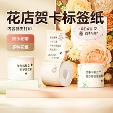 精臣B21/B3S/B203/B1标签纸防水不干胶彩色花纹条码打印贴纸鲜花