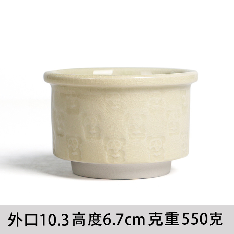 工厂直销网红印章陶瓷花盆大口径内里粗陶透气盆多肉花盆绿植花盆|undefined
