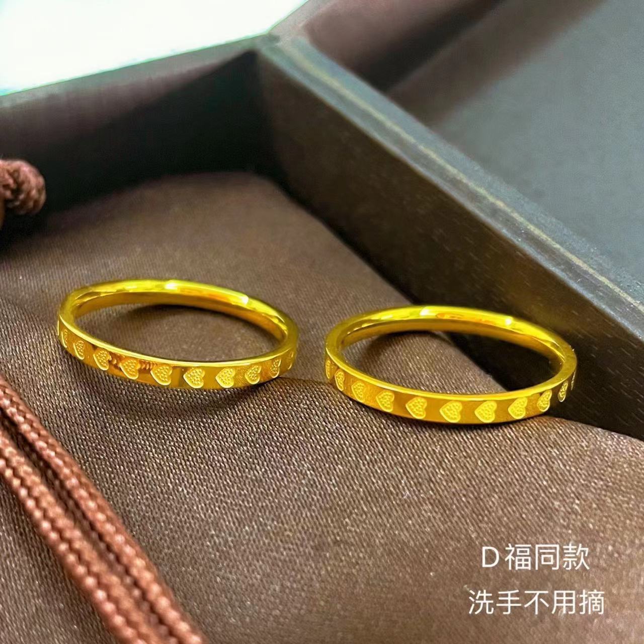 Korean Style Popular Heart Ring Titanium Steel Ring for Women, Simple, Fashionable and High-End, Non-Fading Internet Celebrity Pair of Ring Jewelry