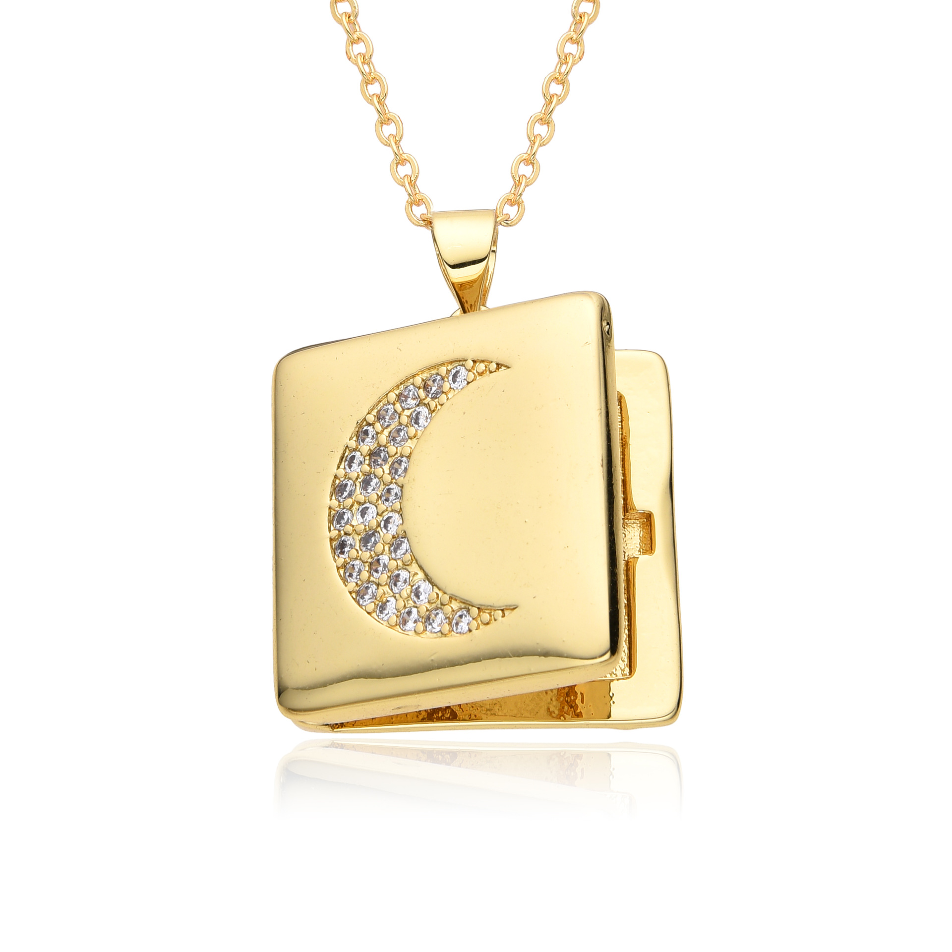 Daily Occasion Copper Retro Star Moon Heart Shape Plating Inlay Zircon Pendant Necklace