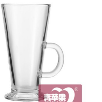 Taza de café irlandesa de vidrio con mango, taza para jugo, postres y bebidas frías, diseño grueso