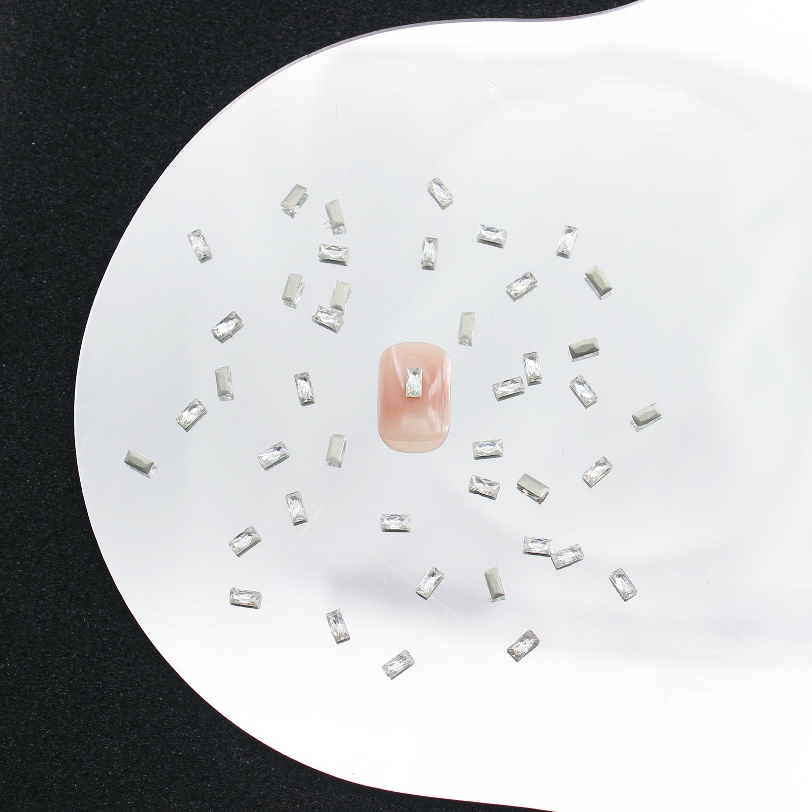 Zircon plano Blanco-2,5*5mm rectangular