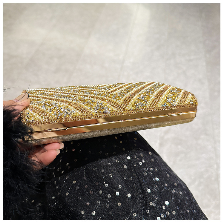 2025 Cross-border new dinner bag, European and American women's handbag, diamond-encrusted banquet clutch, evening dress bag, women's bag undefined
