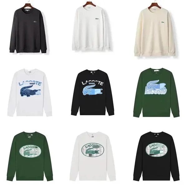 Cross-Border Export Crocodile Logo 2025 Men's Long-Sleeved Round Neck Sweatshirt Autumn and Winter Printed Casual Loose Bottoming Shirt Top