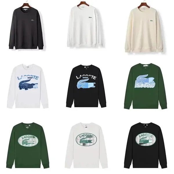 Cross-Border Export Crocodile Logo 2025 Men's Long-Sleeved Round Neck Sweatshirt Autumn and Winter Printed Casual Loose Bottoming Shirt Top
