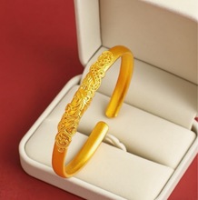 直销镀金手镯女古法仿真假黄金实心素圈2025年新款结婚镯工厂直销