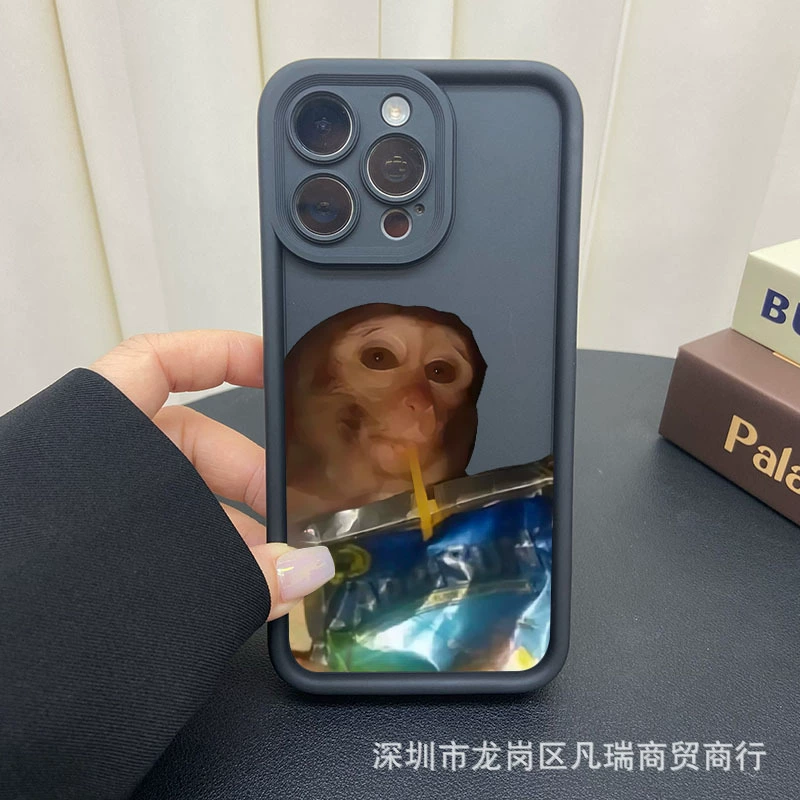Чехол для iPhone 11–17 (включая Pro/Pro Max), принт обезьяны S677, тонкий защитный чехол