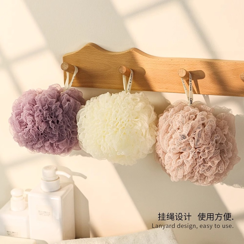 バスボール、ソフトバスフラワー、入浴とスクラブの両用、泡立ちバスボール、花が飛ばない、耐久性のある家庭用バスフラワー|undefined