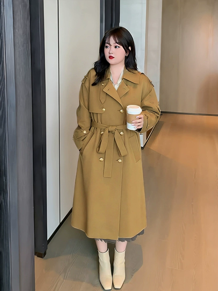 Демисезонное trench coat, модная куртка, плюс сайз, британский стиль