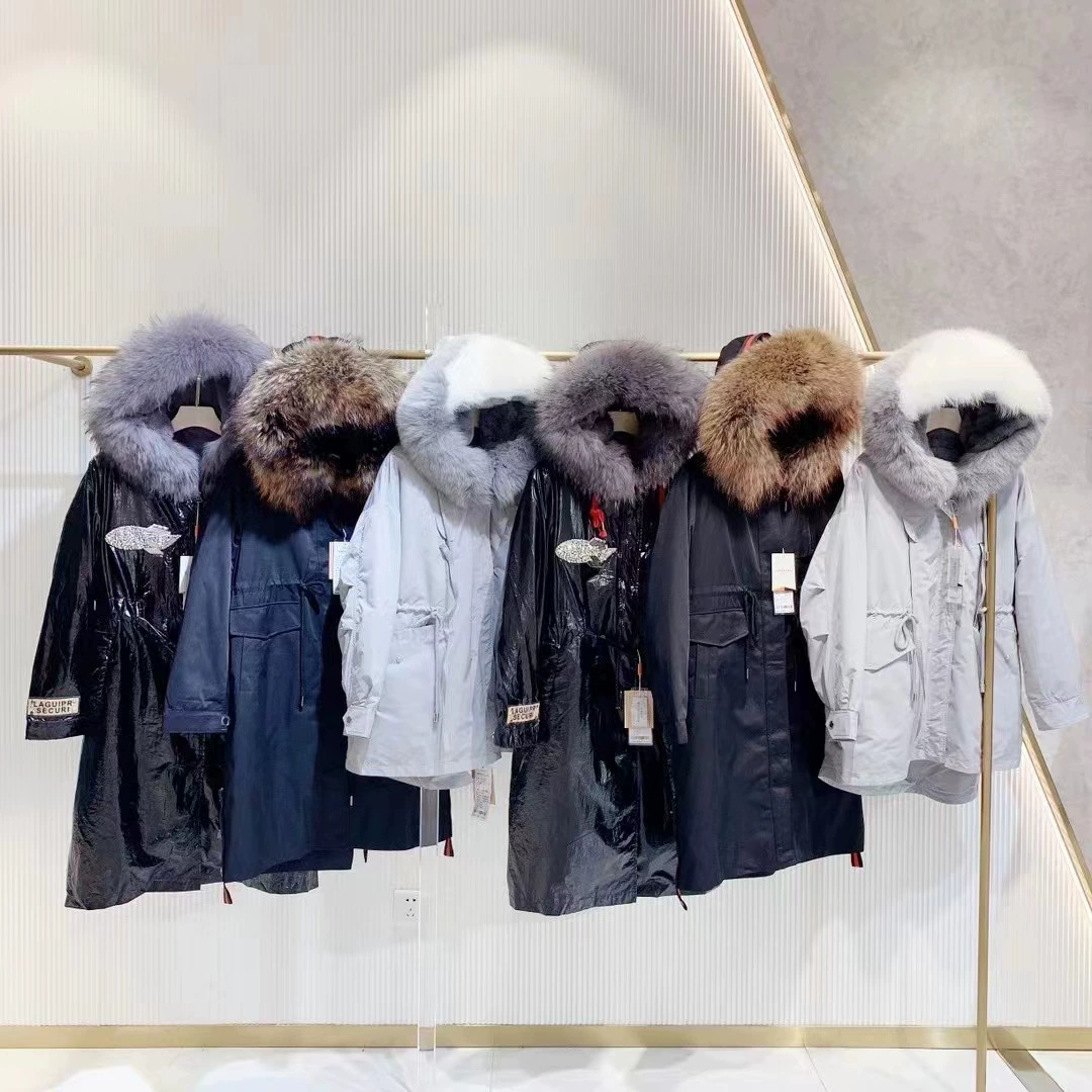 Зимний утолщенный пуховик с большим воротником в Корейском стиле Barbaria Fur Pike 23, оптовая продажа, поставка из первых рук