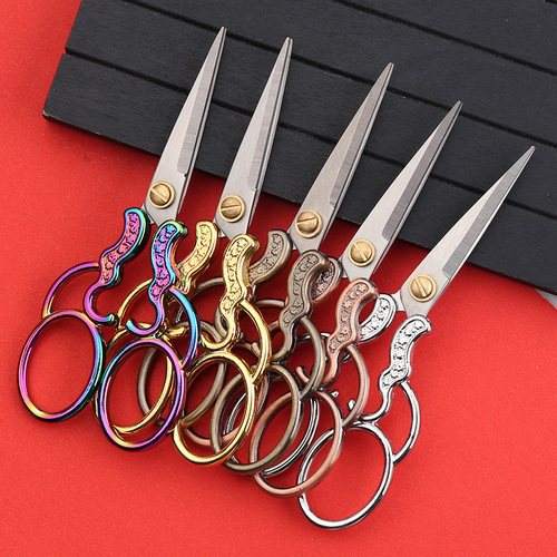 Stainless steel retro small scissors, embroidery scissors, DIY antique pointed scissors, dragon and phoenix alloy scissors, thread scissors