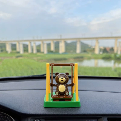 Car ornaments Interior Decoration Ornaments Cartoon - 7109cm-single-net-weight-33ggross-weight-43g-240carton-size-663960-swing-bear-double-sided-sticker-with-packaging
