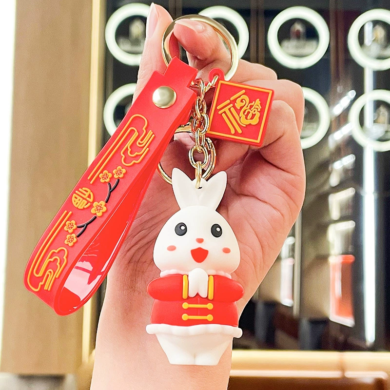 Заяц, милый брелок, автомобильные ключи, подвеска, украшение на сумку, коллекция 2023, подарок на день рождения, оптовая