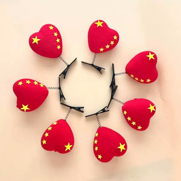 Five-star love red flag hairpin