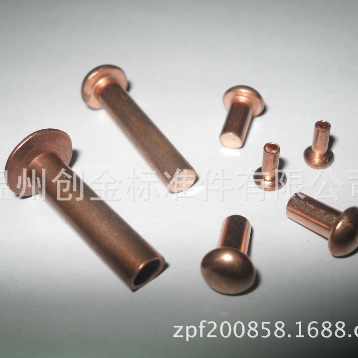 温州创金订 做紫铜半空心、实心铆钉，现货供应鸡 眼紫铜铆钉