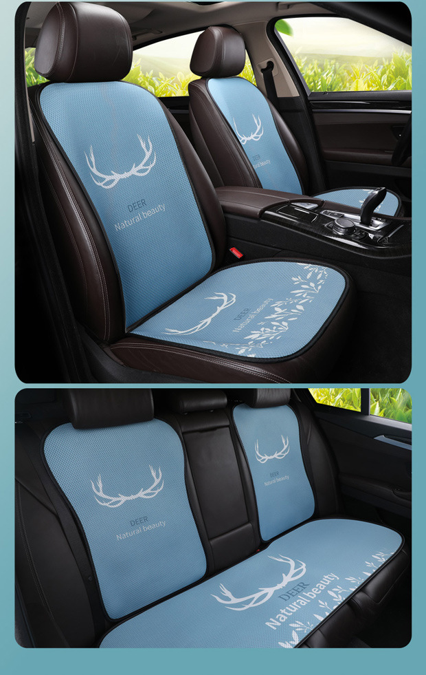 Car Seat Cushion Single Piece Summer Cooling Pad Cartoon Car Cushion Single Seat Pad Universal for All Seasons Ice Silk Three-Piece Set Seat Cushion