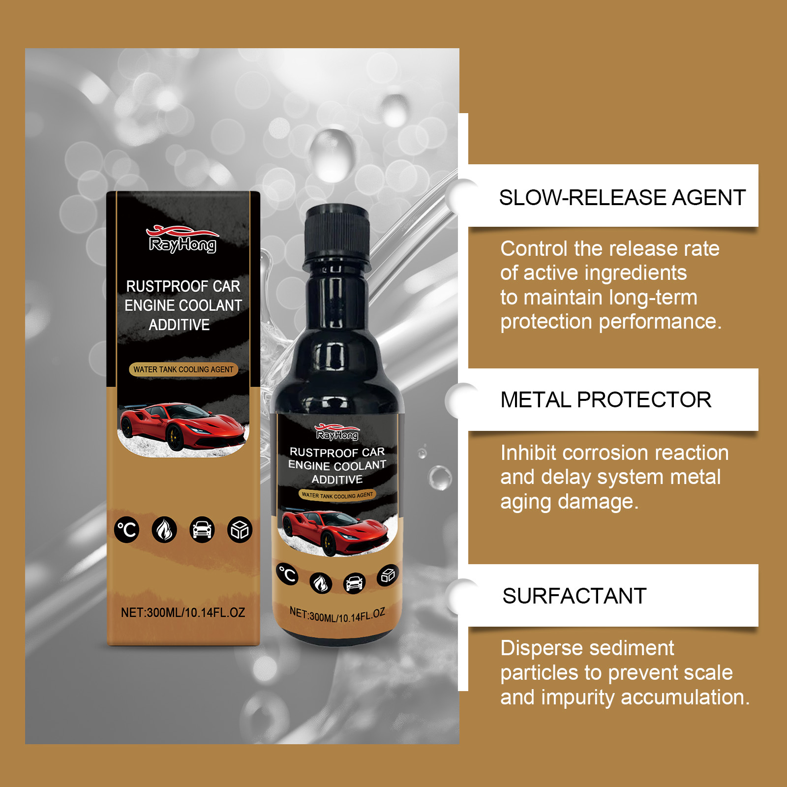 Rayhong Car Cooling System Protective Agent Engine Water Tank Anti-Corrosion and Anti-Scaling Additive Car Protection