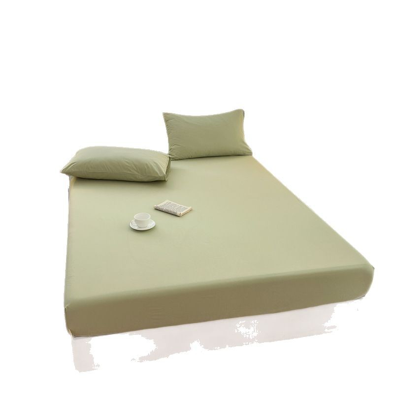 Colchón de algodón de color sólido engrosado, lijado, envoltura completa, funda protectora de colchón de algodón, cuatro estaciones, tipo A, engrosamiento de estilo japonés