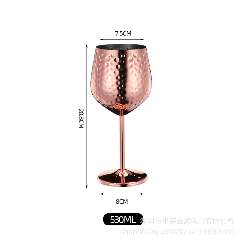 해머 포인트 레드 와인잔 530ml 로즈 골드
