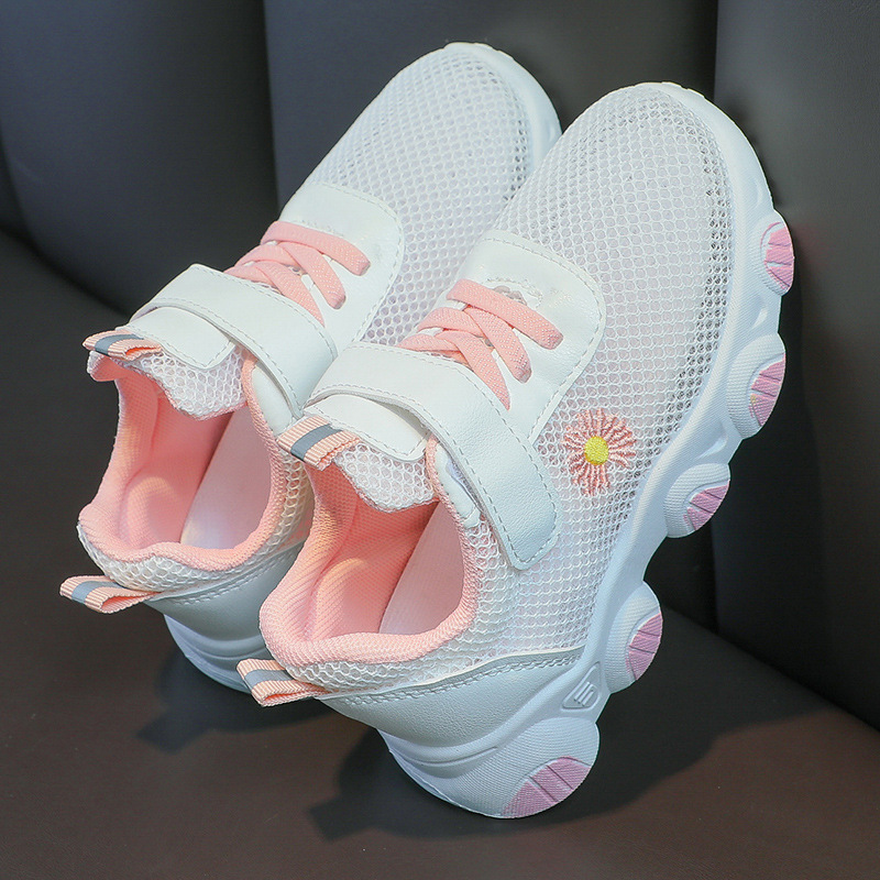 2024 nuevas sandalias de malla grande para niños zapatos blancos transpirables zapatos deportivos de malla para niños zapatos de tela para estudiantes