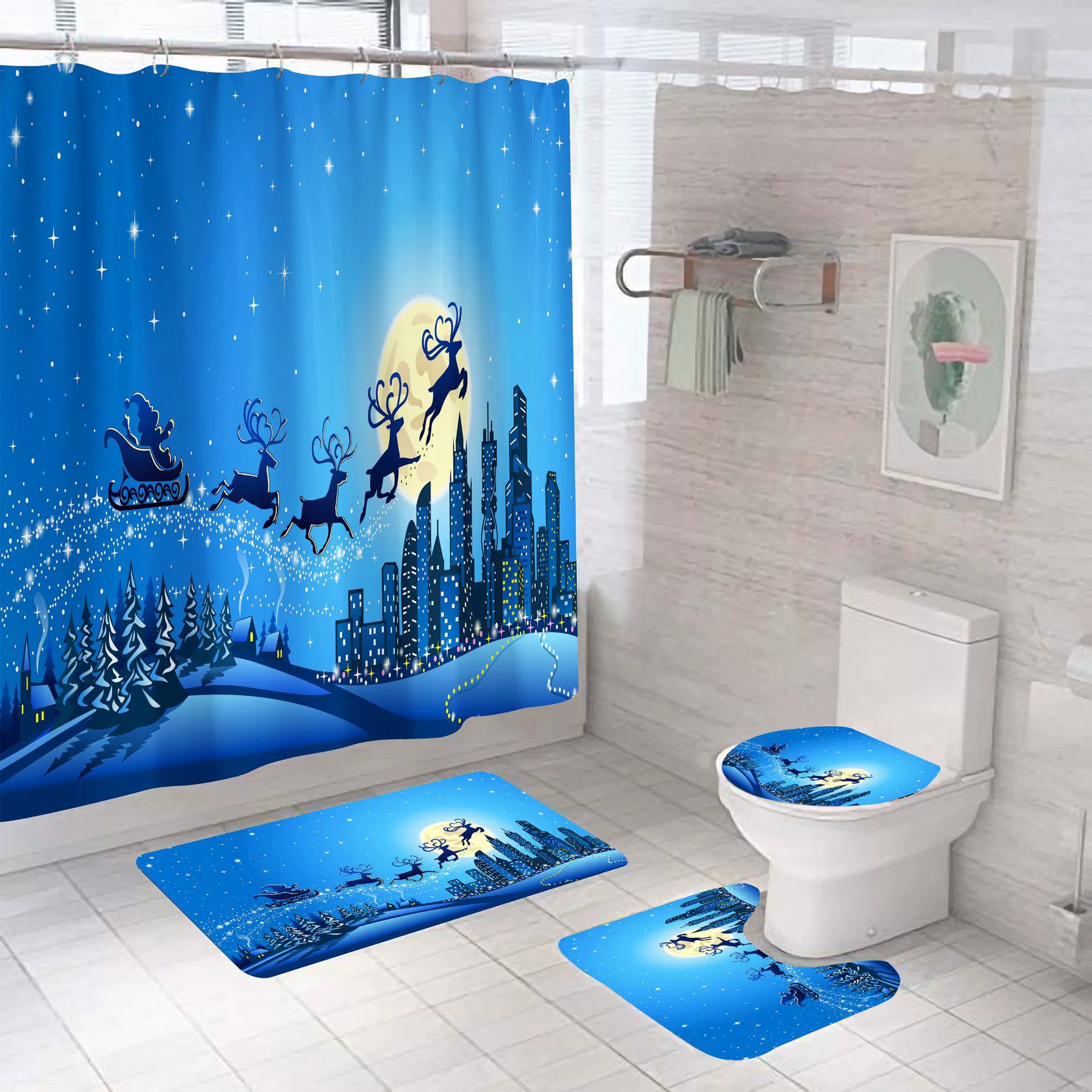 Набор синей водонепроницаемой curtains?