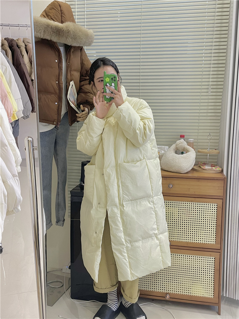 Damen Lang Steppmantel Oversize Winterjacke Mit Wattierung_voghion.com