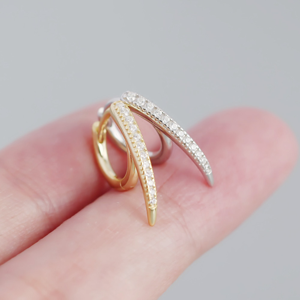 Geometric Fashion 925 Sterling Silver Gem Plating Earrings display picture 4