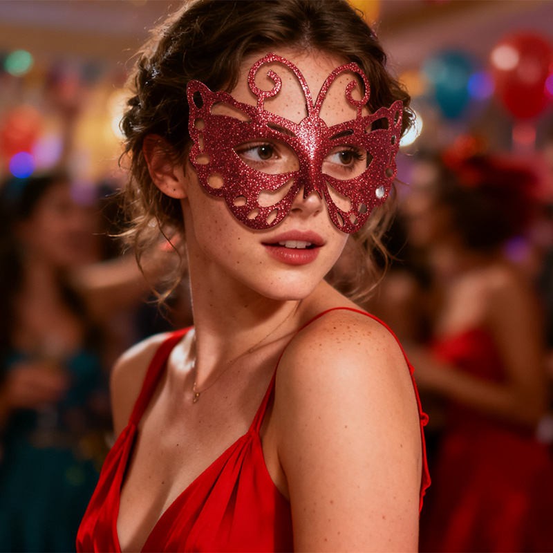 Amazon nuevo carnaval polvo brillante abeja máscara de mitad de cara máscara de fiesta máscara de Halloween