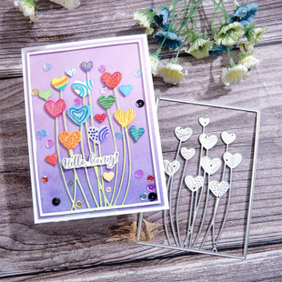 Handbook Decoration Heart Balloon Background Knife Mold Metal Carbon Steel Knife Mold Etching Cutting Embossing Knife Mold Cross-Border Delivery
