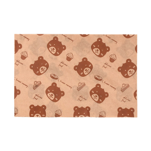 Food packaging 40g American printing greaseproof paper 500 sheets natural fried dinner plate pad paper sandwich wrapping paper