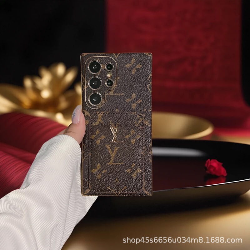 Europe and the United States big card Samsung S25ultra phone case plating S24/S23S22plus full cover leather case Europe and the United States big card Samsung S25ultra phone case plating S24/S23S22plus full cover leather case