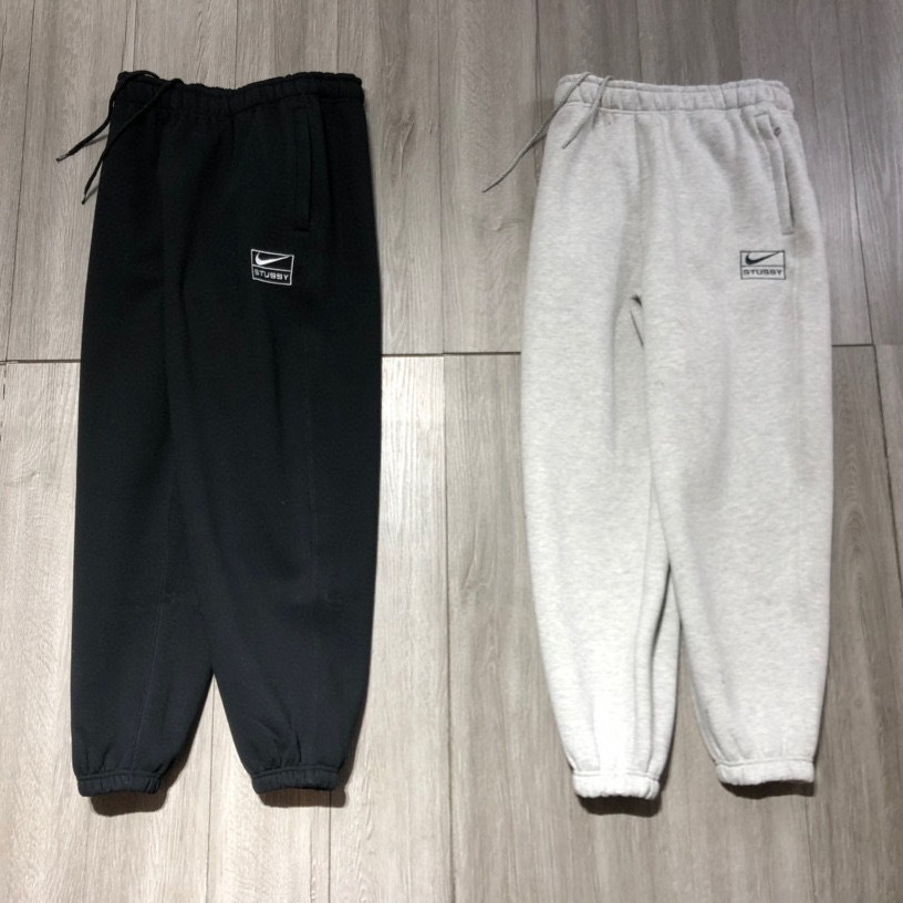 NKXstty co-branded retro fairy pure color logo embroidered fleece-lined thickened jogger pants for couples