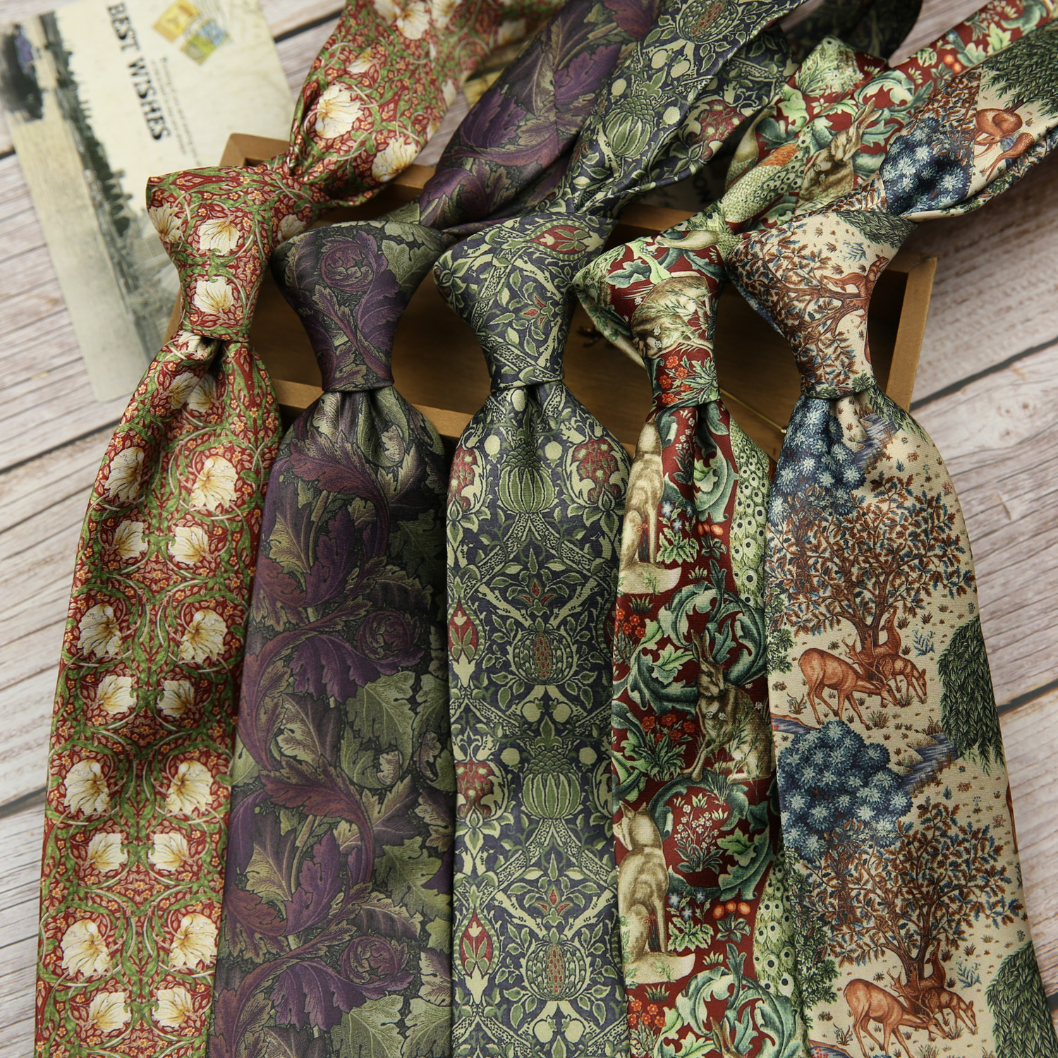 넥타이 남성 캐주얼 디지털 인쇄 8CM 복고풍 홍콩 스타일 예술적 영국 빈티지 소녀 넥타이