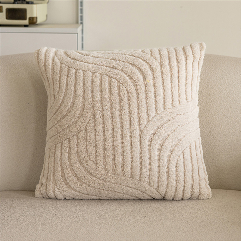 Cojín de sofá de felpa de color sólido, moderno y minimalista, para sala de estar, decoración de habitación modelo, cojín para cabecera