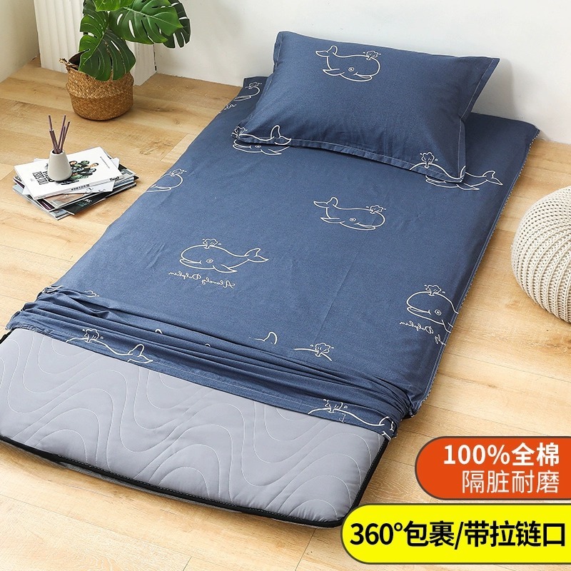 Funda de colchón de algodón 100% funda de edredón dormitorio de estudiantes funda protectora de colchón con todo incluido funda de cojín funda de edredón funda antipolvo