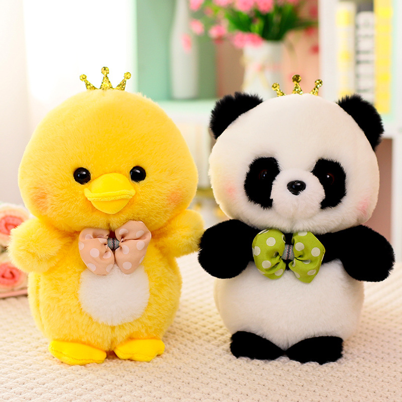 Panda doll machine doll wholesale doll 8 inch grab machine doll chicken plush toy wedding throwing activity gift