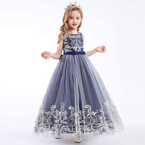 CARISA Girls' Formal Dress, Sleeveless Net Performance Host Princess Dress, Cross-border Dropshipping One Piece