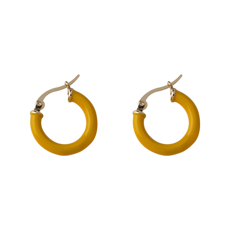 Korean Style Fashion Candy Color Small Circle Earrings display picture 5