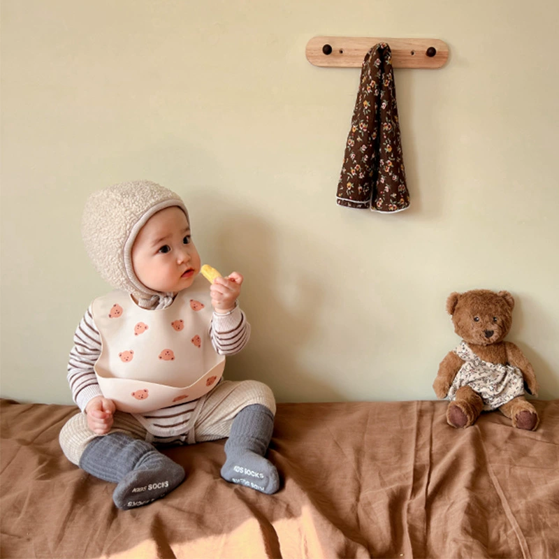 Бренд детский силиконовый нагрудник для дополнительного питания, с карманом, с маленькими медведями