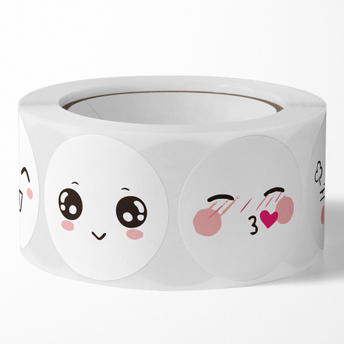 Cute and funny 8 expression toy smiley face stickers for teachers and children reward labels sealing stickers 500 pcs/roll