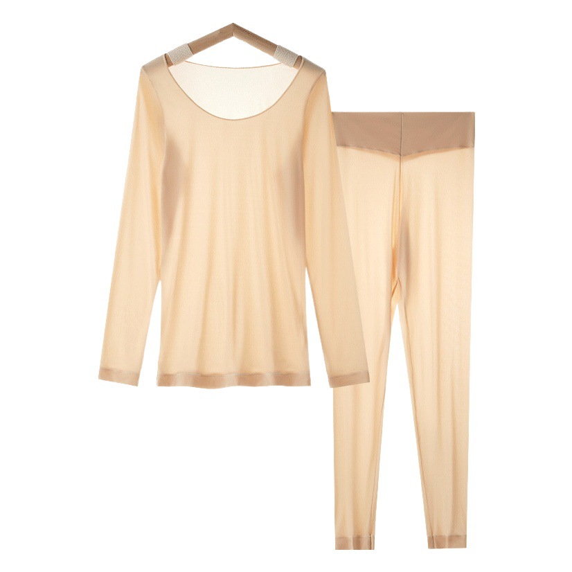 Ropa de fondo de piel sin costuras ropa interior térmica de alta elasticidad hidratante traje de mujer ropa de cuidado de la piel de fondo ultrafina seda Calzoncillos largos